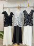 Polka Dot Ruffle V-Neck Tops